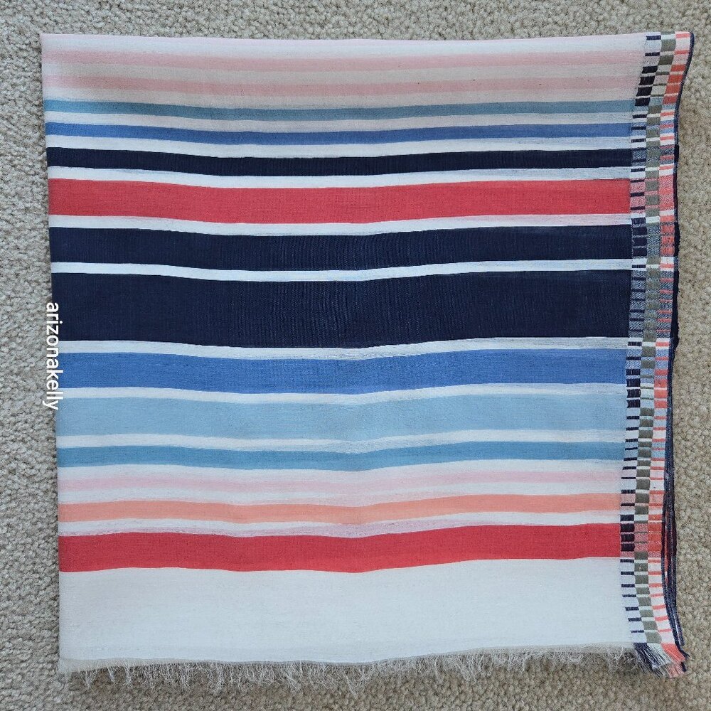 Inouitoosh Silk/Cotton Lightweight Striped Scarf Inoui Editions